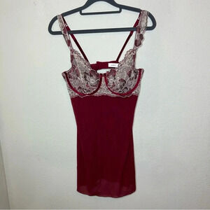 Auden Burgundy Chemise with Underwire and Push Up Padding Size Medium